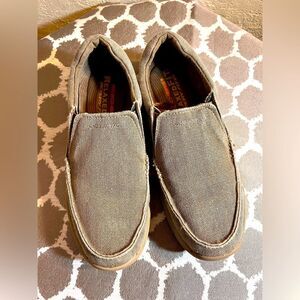 Skechers Men's Relaxed Fit Olive Khaki Slip-On Shoes summer beach boat casual